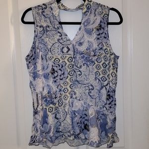 Paisley floral mixed pattern blouse